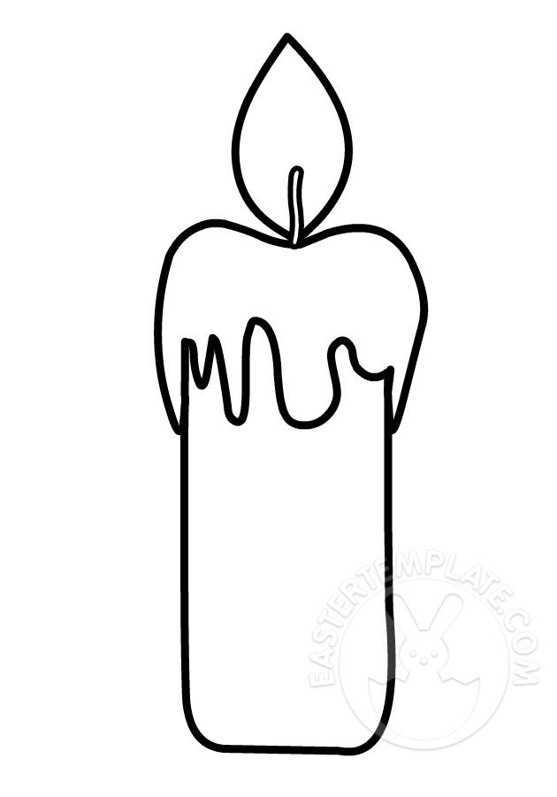 Candle Coloring Page Easter Template