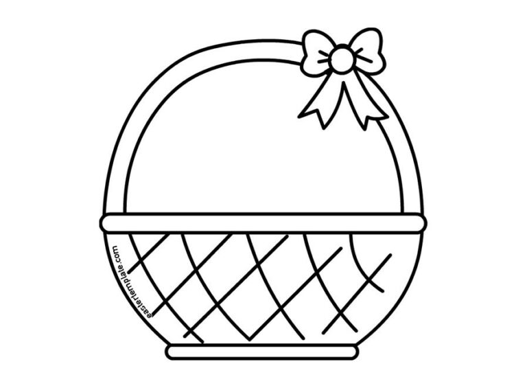 Egg basket with bow - Easter Template