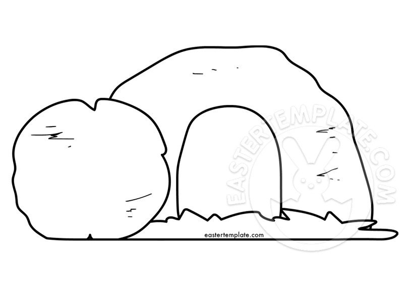 Jesus Tomb coloring page - Easter Template