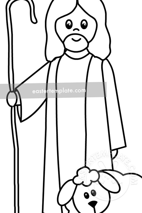 Good shepherd coloring page easter template