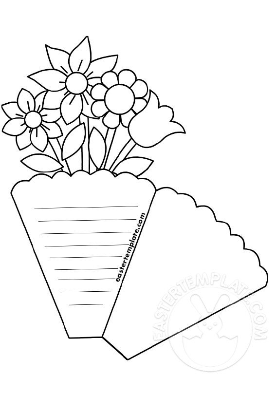 Bouquet Card Easter Template bouquet-card-easter-template