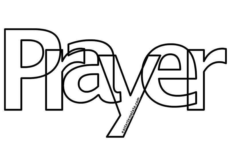 Prayer Coloring Page Easter Template