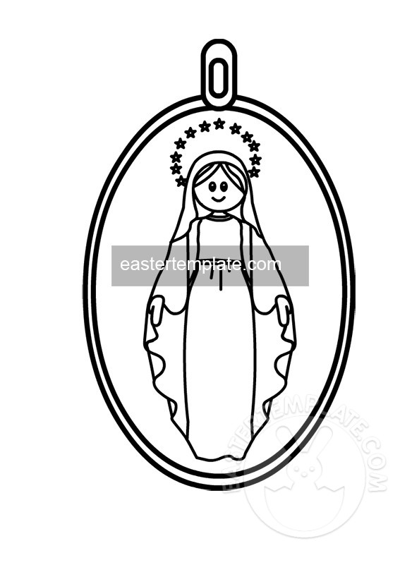 Miraculous Medal coloring page - Easter Template