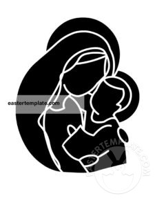 mother mary jesus silhouette