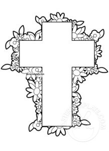 floral cross coloring