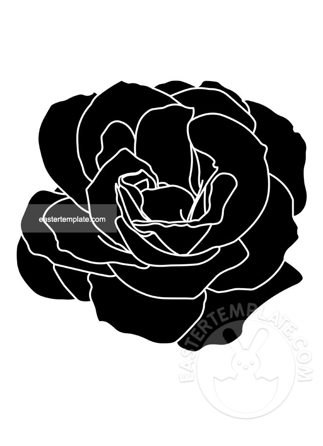 Rose flower silhouette - Easter Template