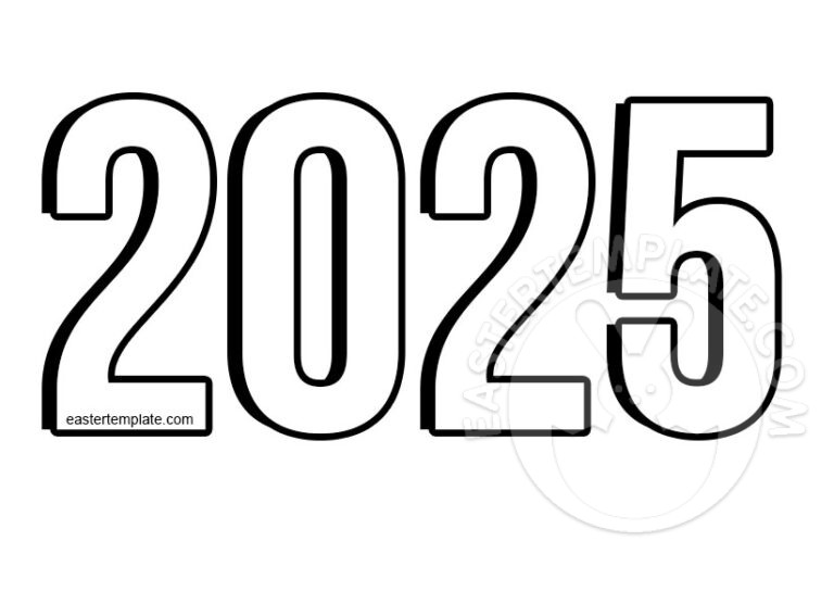 Number 2025 easter template
