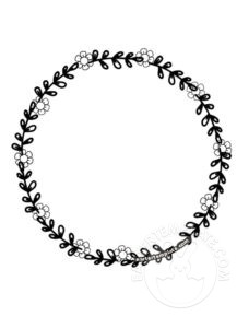 circle with leaves flowers