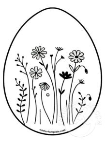 egg with wild flowers