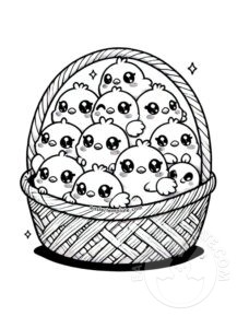 easter basket chicks