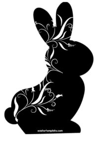 floral easte bunny silhouette