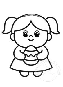 little girl easter egg