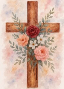 watercolor cross flowers