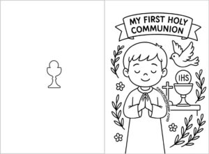 boy firs communion card