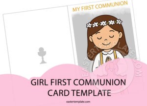 printable girl first communion card