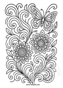 butterfly floral whirls