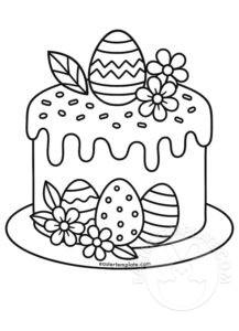 easter cake coloring page