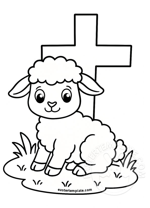 cute lamb with cross