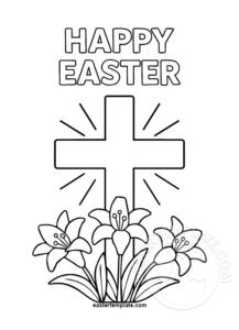 easter cross with lilies
