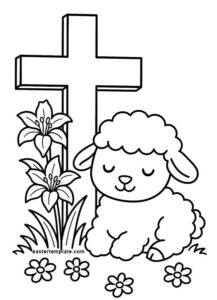 little lamb near the cross