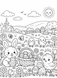 easter meadow drawing