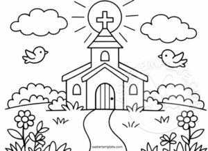 easter morning church scene