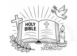 open bible coloring page
