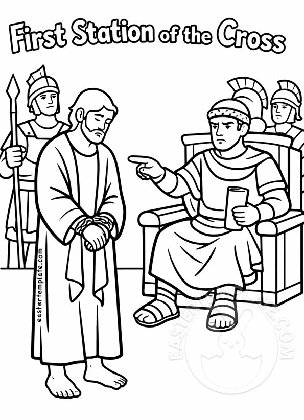 First Station of the Cross coloring page 1 first station of the cross 1