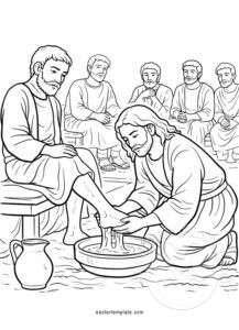 jesus washing feet coloring page