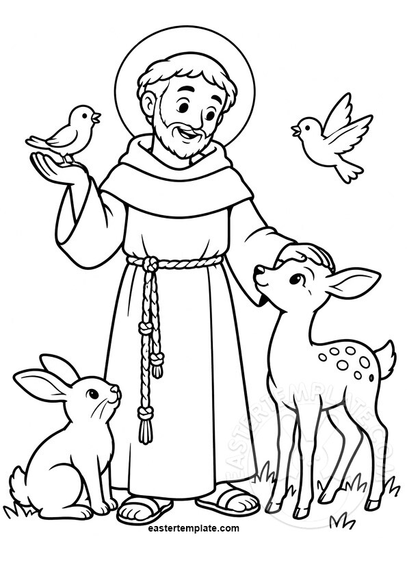 Saint Francis of Assisi coloring page 1 saint francis of assisi